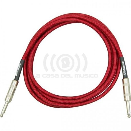 EP1721SS OVERBRAID CABLE 6M COLOR RED DIMARZIO - La Casa Del Músico