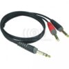 AY3-0100 CABLE AUDIO PLUG STEREO-2RCA GOLD 1MTS KLOTZ