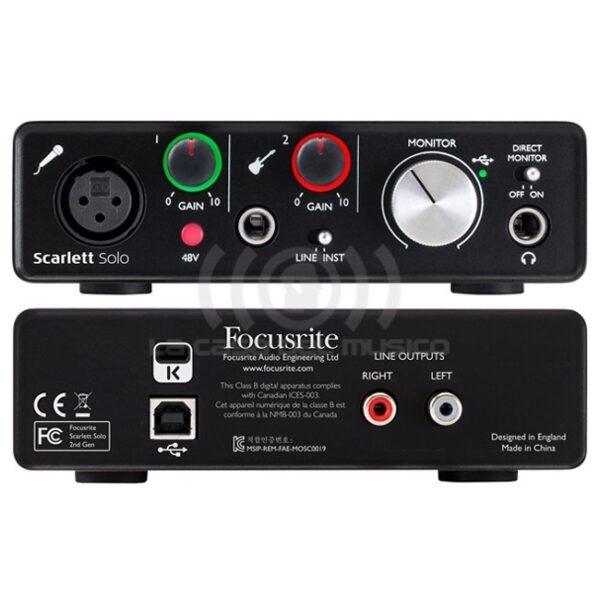 SCARLETT SOLO MK2 INTERFAZ AUDIO USB FOCUSRITE