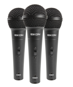 Set 3 micrófonos dinámicos DM800 c/switch