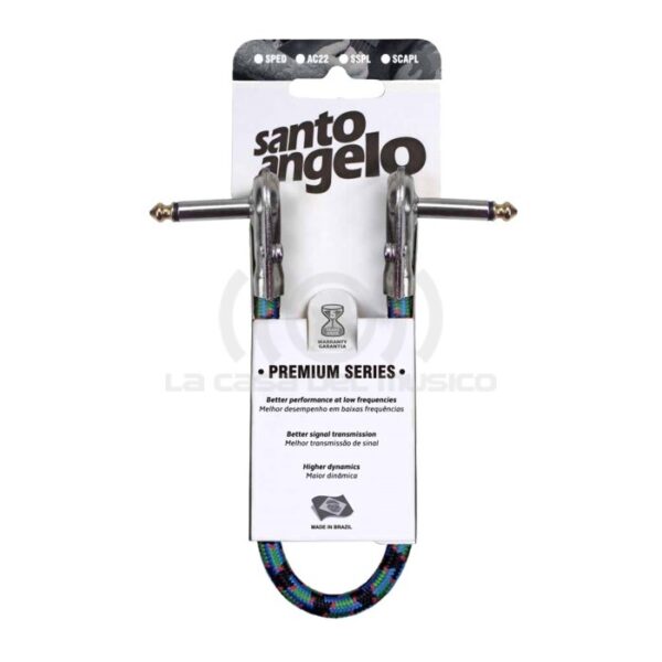 Santo Angelo® AC22 Cable Pedal Textil Plug ¼” 90° A Plug ¼” L 90° OFHC | 25 Cm