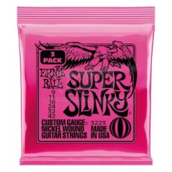 Pack 3 – Set Cuerdas Guitarra Eléctrica Ernie Ball 3223 Super Slinky 9-42 ERNIE BALL