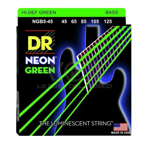 DR Strings HI-DEF NEON Cuerdas para Bajo (NGB5-45)