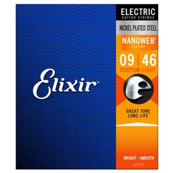 Elixir 12027 Electric Nickel Plated Steel Custom Light 9-46