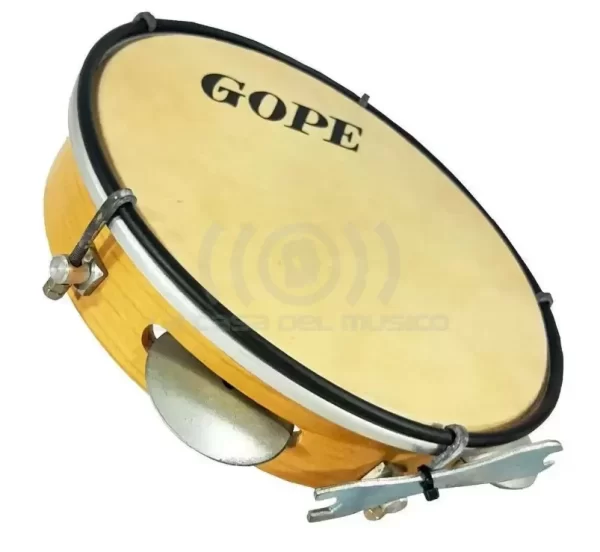 GOPE Pandeiro 8″ 5 Afinadores Plata Parche Cuero Barnizada (628PEA)