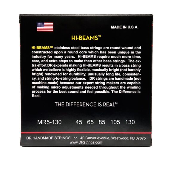 DR HI-BEAMS 45-130 Cuerdas Bajo Eléctrico 5 Cuerdas Medium