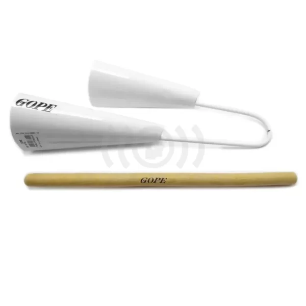 Agogo Doble Blanco 678-B con Baqueta Gope