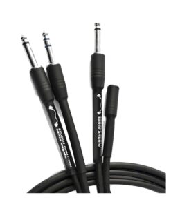Santo Angelo® EXODUS Cable Audio 1Plug ¼” TS A 1Plug ¼” TS + 1Plug ¼” TRS A Mini Plug ⅛” TRS Hembra OFHC | 2 Mt