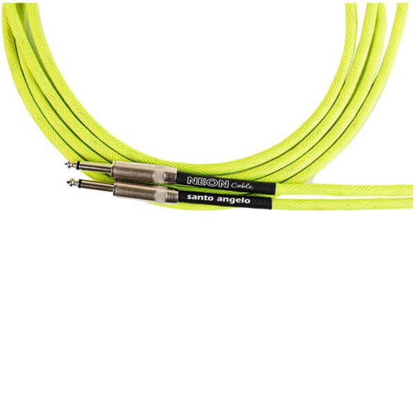 Santo Angelo NEON Green Cable Instrumentos Plug ¼” Recto A Plug ¼” Recto OFHC | 6.10mt