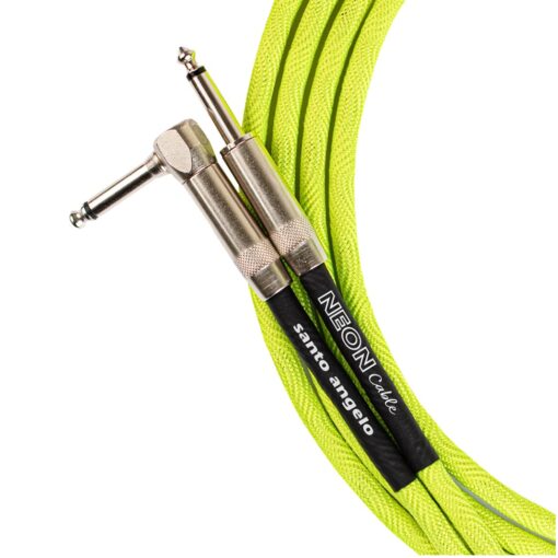 Santo Angelo NEON Green Cable Instrumentos Plug ¼” Recto A Plug ¼” 90° OFHC | 4.57mt