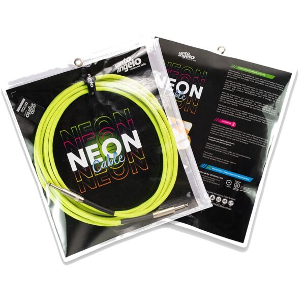 Santo Angelo® NEON Green Cable Instrumentos Plug ¼” Recto A Plug ¼” 90° OFHC | 6.10mt