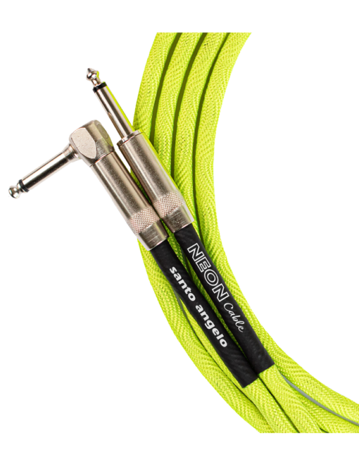 Santo Angelo® NEON Green Cable Instrumentos Plug ¼” Recto A Plug ¼” 90° OFHC | 6.10mt