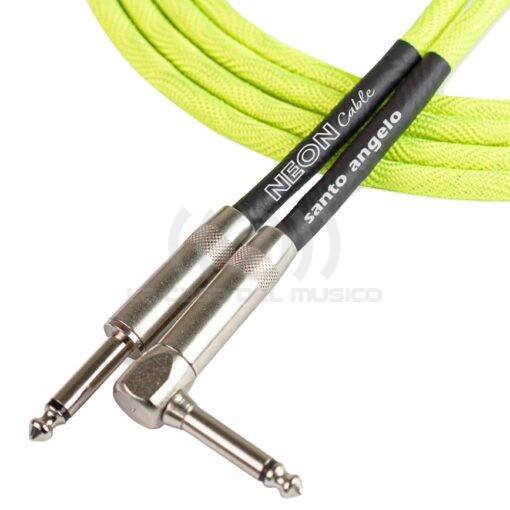 Santo Angelo® NEON Green Cable Instrumentos Plug ¼” Recto A Plug ¼” 90° OFHC | 6.10mt