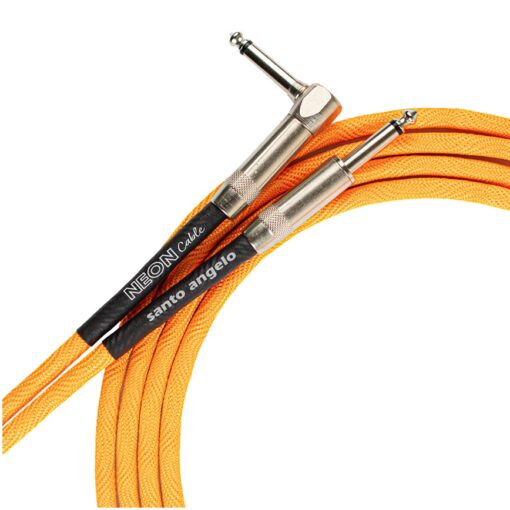 Santo Angelo NEON Orange Cable Instrumentos Plug ¼” Recto A Plug ¼” 90° OFHC | 6.10mt