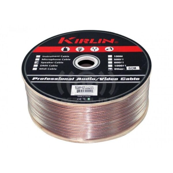 KIRLIN CABLE DE PARLANTE 100 METROS TRANSPARENTE SMC18-100M-CLEAR