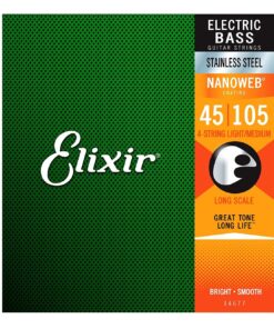 Elixir 14677 Cuerdas Bajo electrico NANOWEB 4-String Light/Medium. Long Scale 45-105