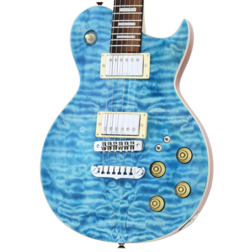 Aria PE-480 Guitarra Eléctrica Les Paul Style See-Through Emerald Blue