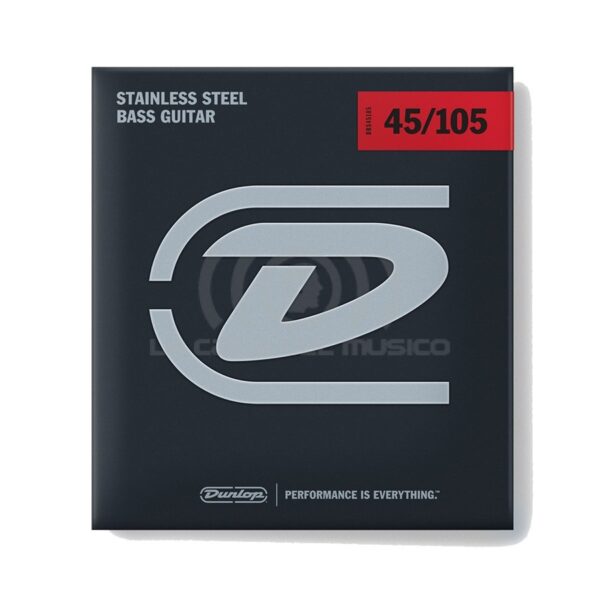 Dunlop Cuerdas Bajo Eléctrico 4 Cuerdas DBS 45-105 Medium Stainless Steel Medium