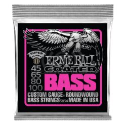 Ernie Ball 3834 COATED SUPER SLINKY Set de 4 Cuerdas Bajo Eléctrico 45-100