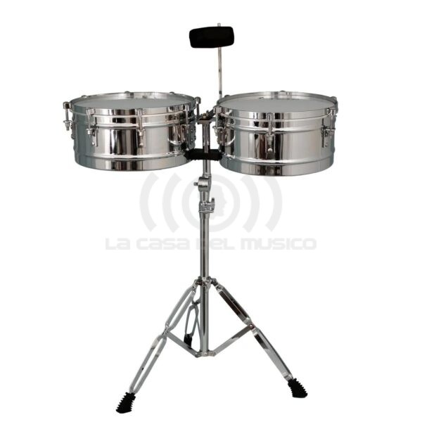 Timbaleta Tropicana con Cencerro 13” 14” plateada