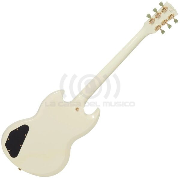 Vintage VS6 Guitarra Eléctrica SG Hardware Gold Color Vintage White