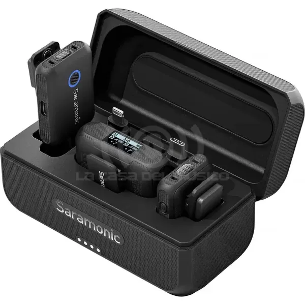 Saramonic Blink 500 B2+ Sistema de micrófono con clip inalámbrico para 2 personas, cámaras y dispositivos móviles (2,4 GHz)