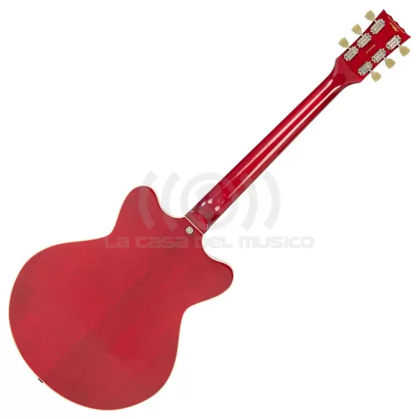 Vintage REVO Series Superthin Guitarra Semi Hollow Cherry Red