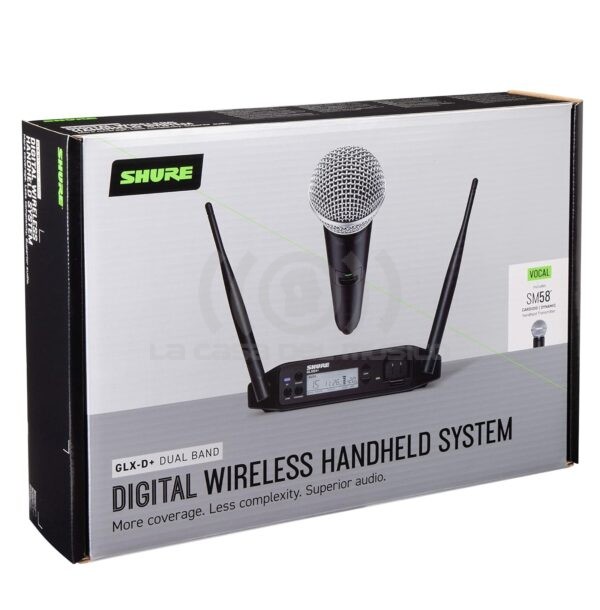 Shure GLXD24+/SM58 Sistema de micrófono inalámbrico digital profesional de doble banda