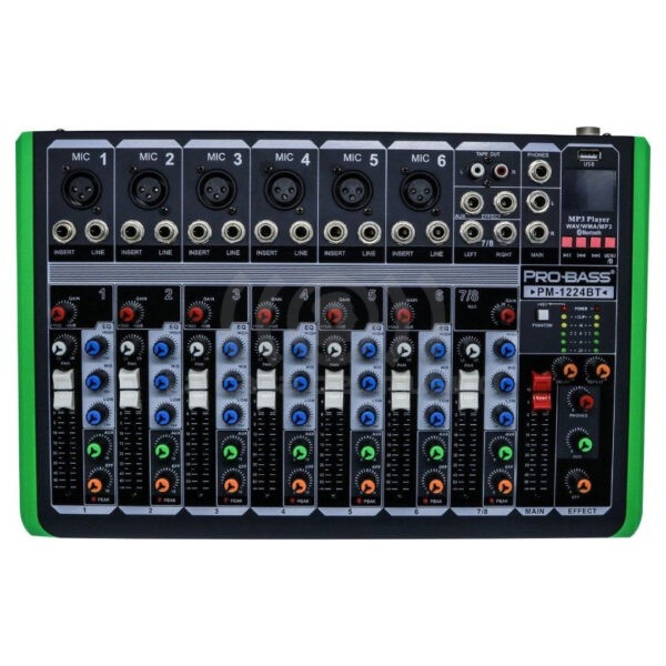 PROBASS PM-1224BT Consola Analoga Mixer 12CH 6Pre con FX y BT