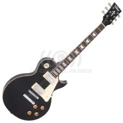 Guitarra Eléctrica Vintage V10BLK Tipo Les Paul – Gloss Black con Pastillas Wilkinson