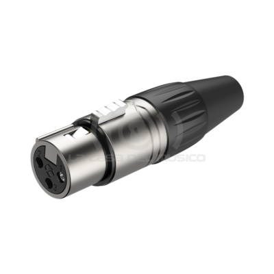 ROXTONE RX3FP-NT Conector XLR hembra de 3 polos, carcasa niquelada
