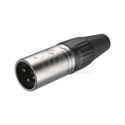 ROXTONE RX3MP-NT Conector XLR macho de 3 polos, carcasa niquelada