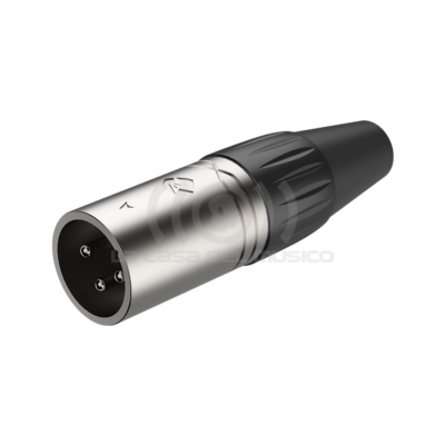 ROXTONE RX3MP-NT Conector XLR macho de 3 polos, carcasa niquelada