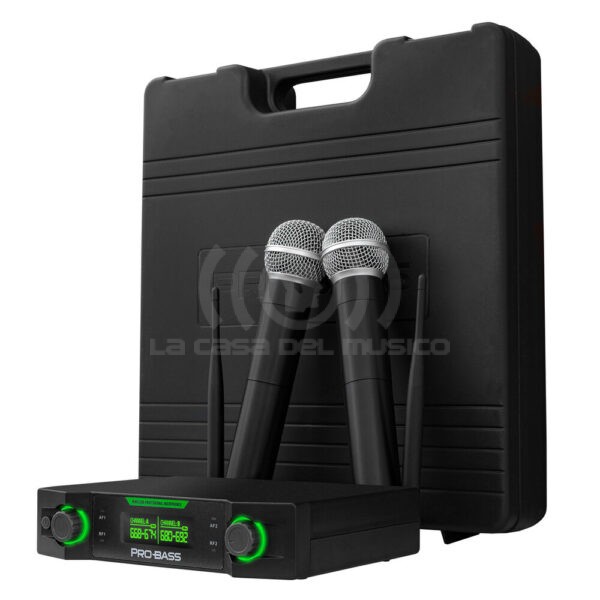 Probass UF-224 Micrófono Inalámbrico Doble Multi Frec