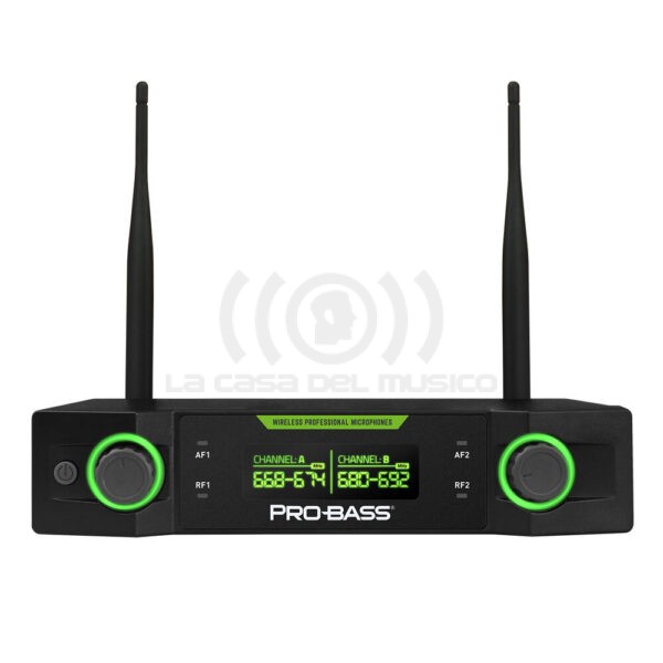 Probass UF-224 Micrófono Inalámbrico Doble Multi Frec