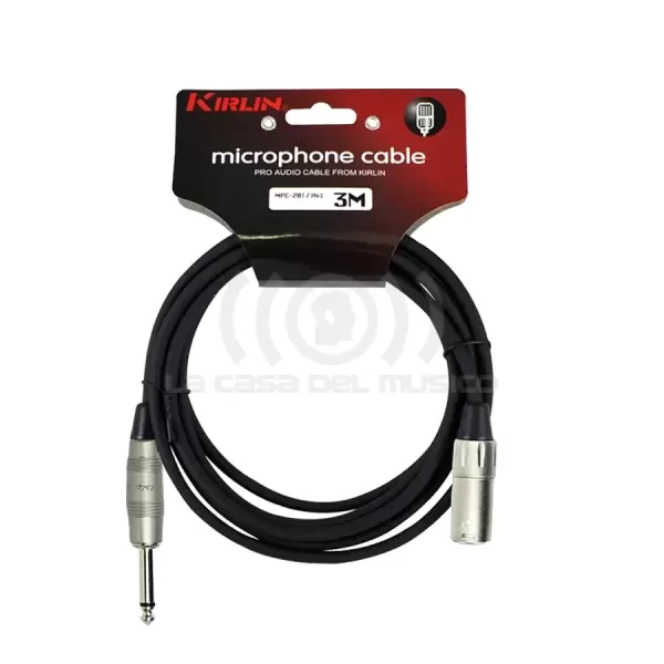 Cable Micrófono Kirlin Xlr M- Plug 3M MPC-281PN-3