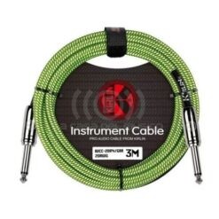 Cable Kirlin IWCC-201PN/Verde de tela 3 MTS Plug-Plug