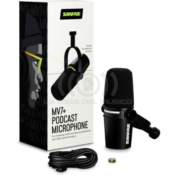 Shure MV7+ K – Microfono Dinamico USB/XLR