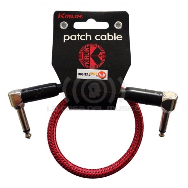 Kirlin Cable patch 6,3 mono a 6,3 mono metálico en L tela roja