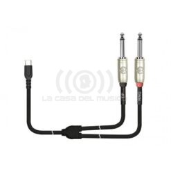 Kirlin USB C a 2 plug 6,3 mono 3 metros.