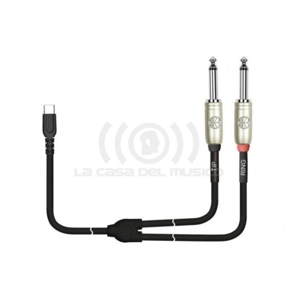 Kirlin USB C a 2 plug 6,3 mono 3 metros.