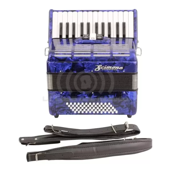 Acordeón Scimone 60 bajos color azul con funda 2351