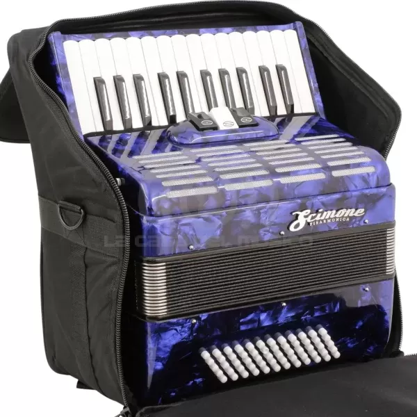 Acordeón Scimone 60 bajos color azul con funda 2351