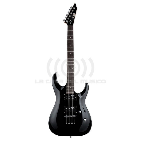 LTD Guitarra Eléctrica Superstrato MH-10 Black Con Funda