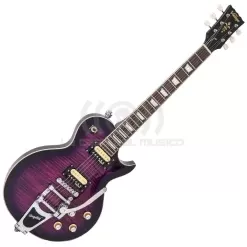 VINTAGE GUITARRA ELECTRICA V100 REISSUED - PURPLE FLAMED C/ PUENTE BIGSBY
