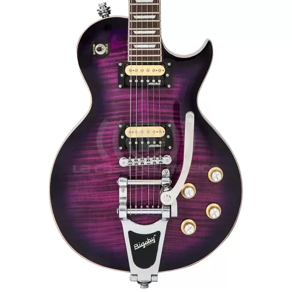 VINTAGE GUITARRA ELECTRICA V100 REISSUED – PURPLE FLAMED C/ PUENTE BIGSBY