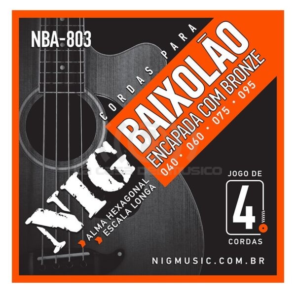 NIG NBA-803 Bronze Set 4 Cuerdas Bajo Electroacustico 40-95