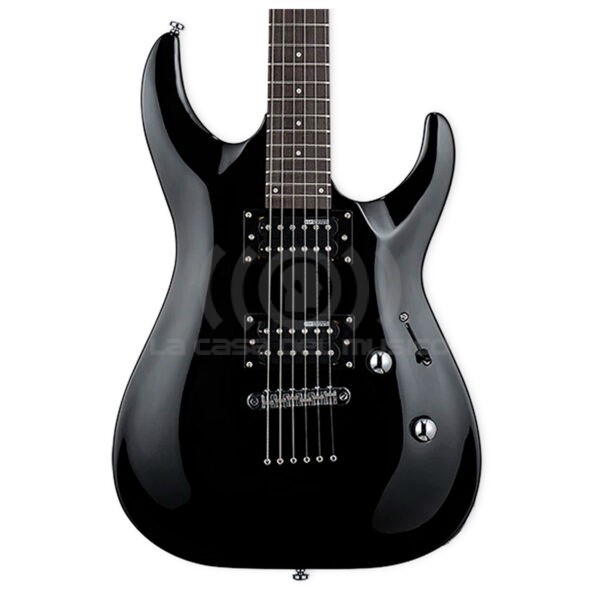 LTD Guitarra Eléctrica Superstrato MH-10 Black Con Funda