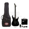LTD Guitarra Eléctrica Superstrato MH-10 Black Con Funda