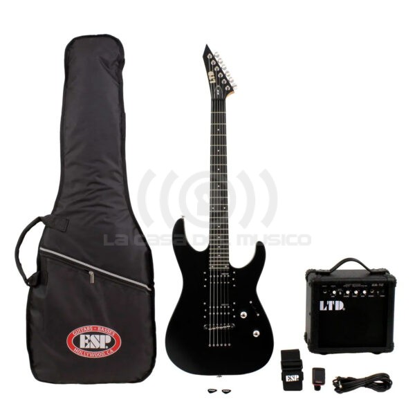 LTD Pack Guitarra Eléctrica M-10 Black Satin